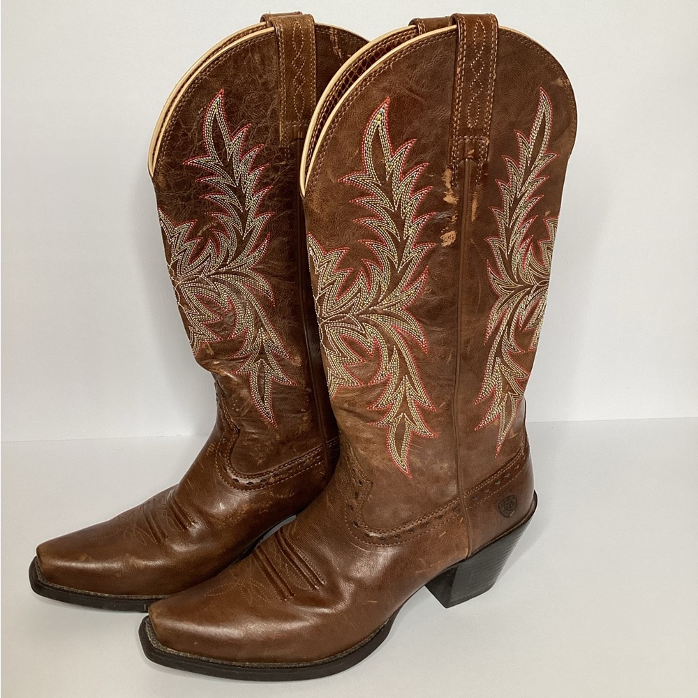 Ariat Maddox Womens Size 7.5 B Leather Heeled Western Boots 10017338